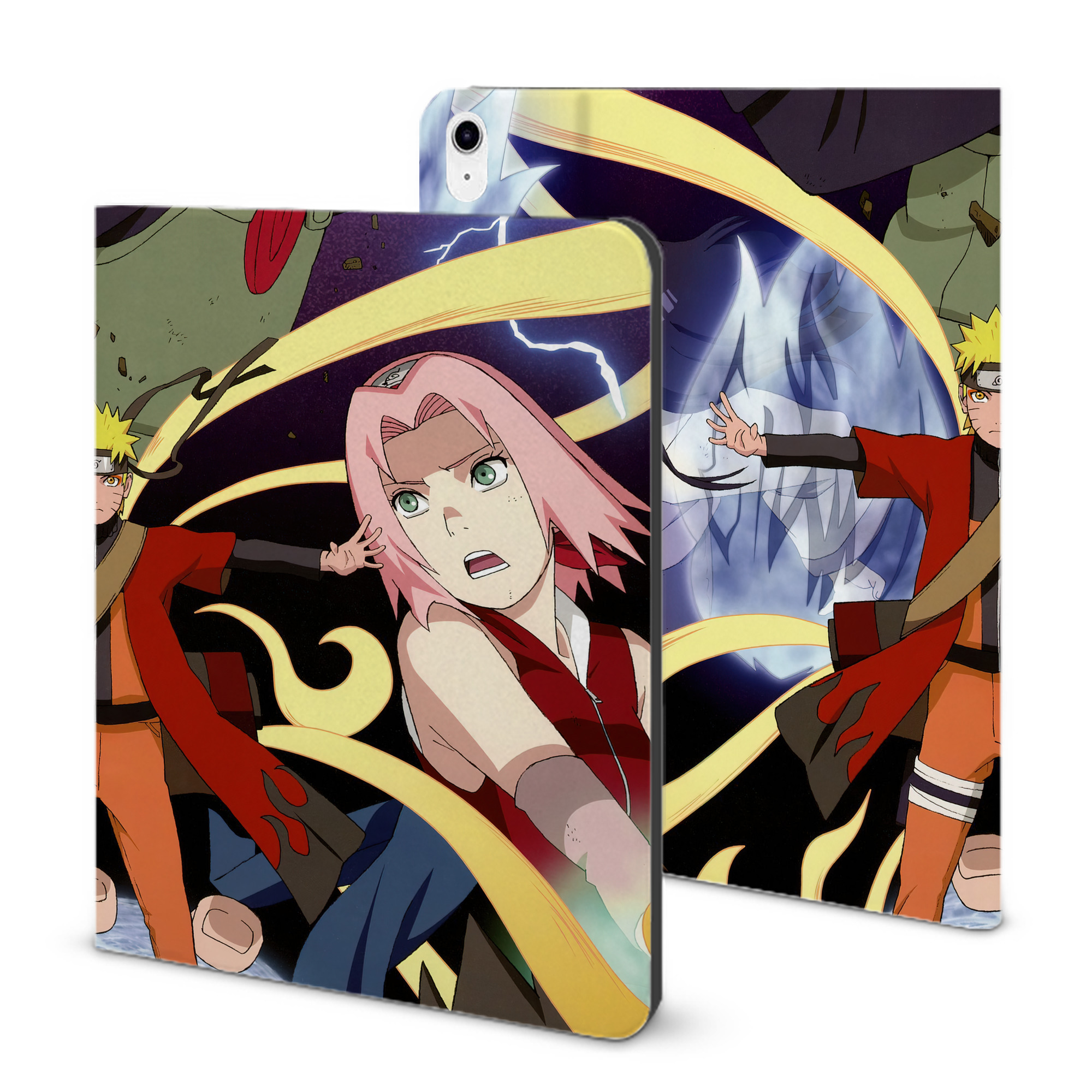 （画像用） NARUTO -ナルト- NARUTO -ナルト- 疾風伝 IPad ケース ブック型 PUレザー TPU 耐衝撃 軽量 薄型 ペン収納なし 全面保護 IPad 各モデル対応
